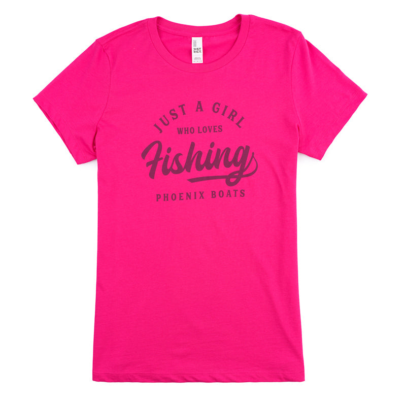 Women's Just a Girl Tee - Dark Fuchsia