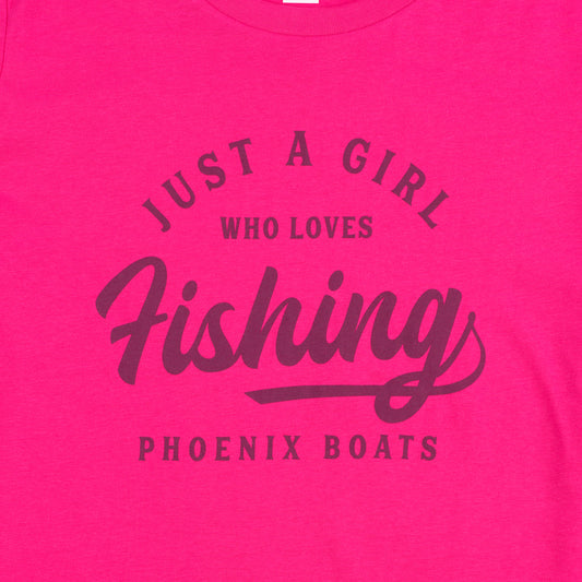 Women's Just a Girl Tee - Dark Fuchsia