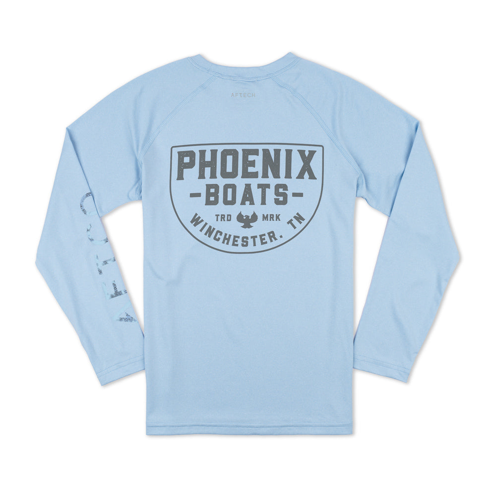 Youth AFTCO LS Samurai Tee - Airy Blue Heather