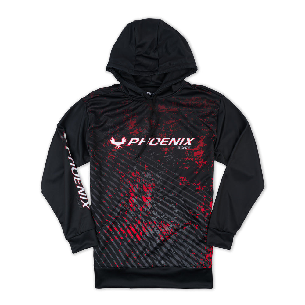 Full Speed Sublimated Hooded Sweatshirt - Black / Red