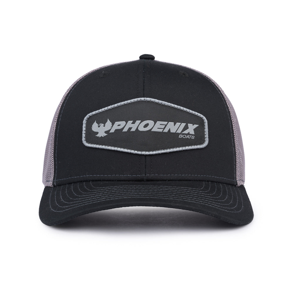 Richardson Trucker Patch Cap - Black / Charcoal