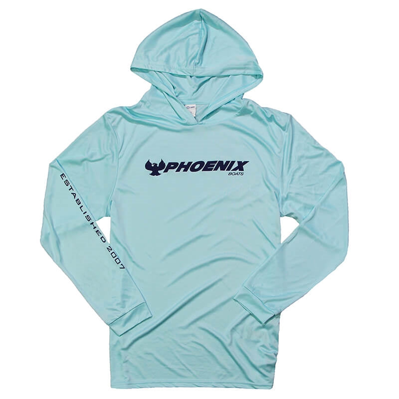 Hooded LS Sun Tee - Aqua Blue