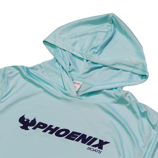 Hooded LS Sun Tee - Aqua Blue