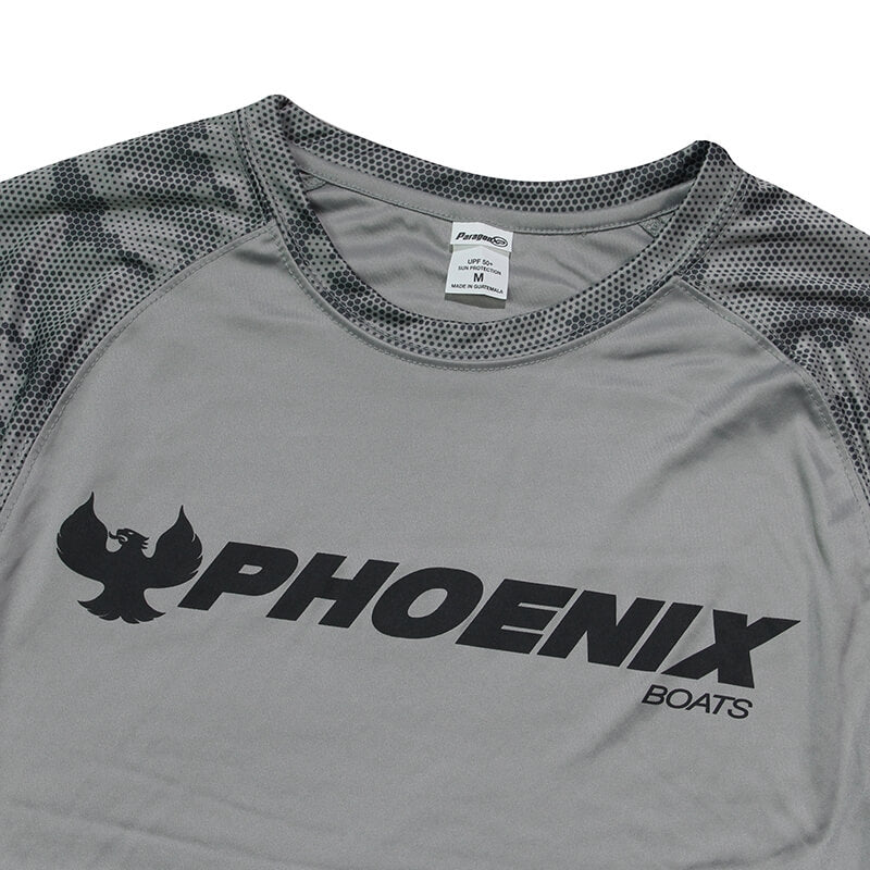 Offshore LS Camo Print Tee - Medium Gray