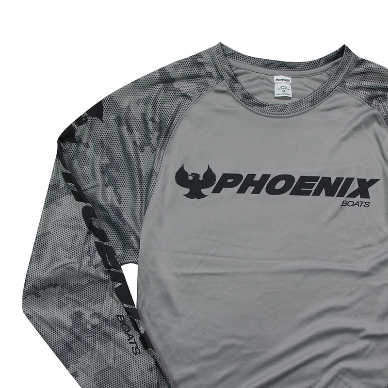 Offshore LS Camo Print Tee - Medium Gray