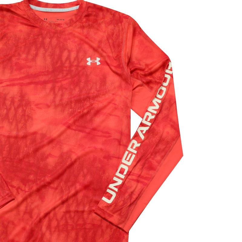 UA LS Shorebreak Camo Tee - Venom Red - CLEARANCE