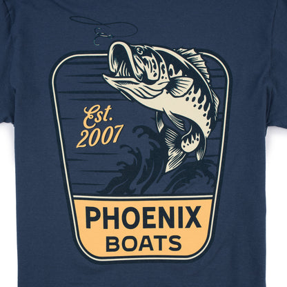 Hook Em SS Tee - Blue Dusk