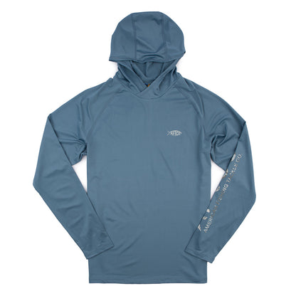 AFTCO Samurai LS Hoodie Tee - Oceanview Blue - CLEARANCE