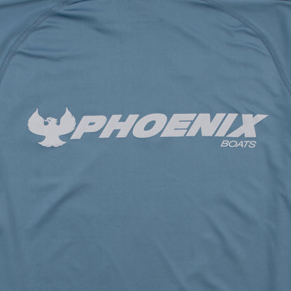 AFTCO Samurai LS Hoodie Tee - Oceanview Blue - CLEARANCE