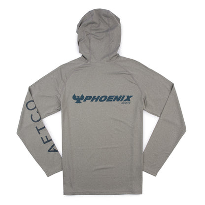 AFTCO Samurai LS Hoodie Tee - Steel Heather