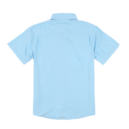 HUK Tide Point SS Button Down Shirt - Crystal Blue