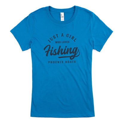 Women's Just a Girl Tee - Bright Blue