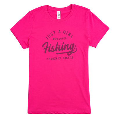 Women's Just a Girl Tee - Dark Fuchsia