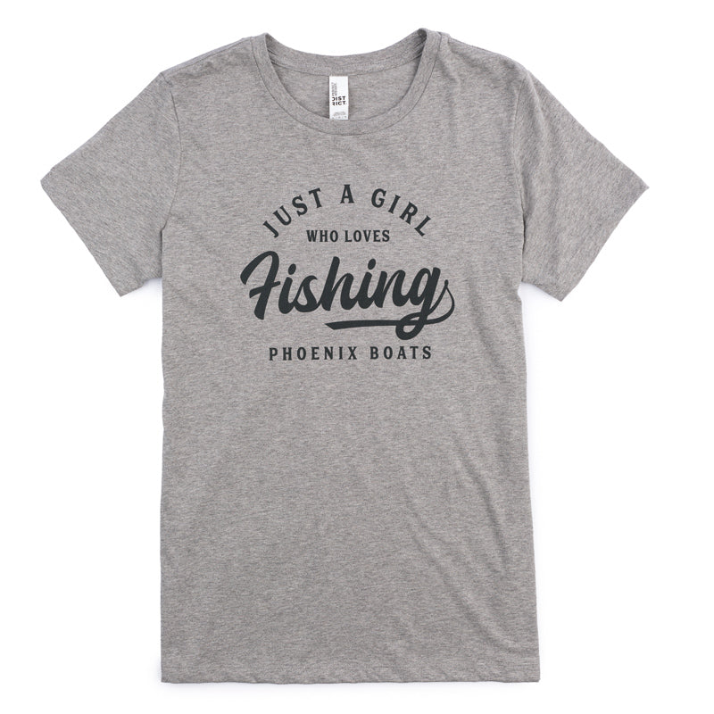 Women's Just a Girl Tee - Heathered Steel Grey