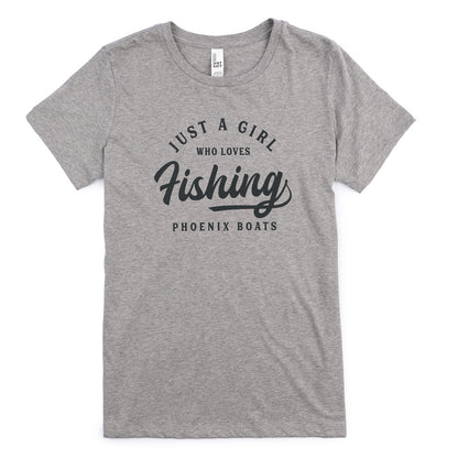 Women's Just a Girl Tee - Heathered Steel Grey