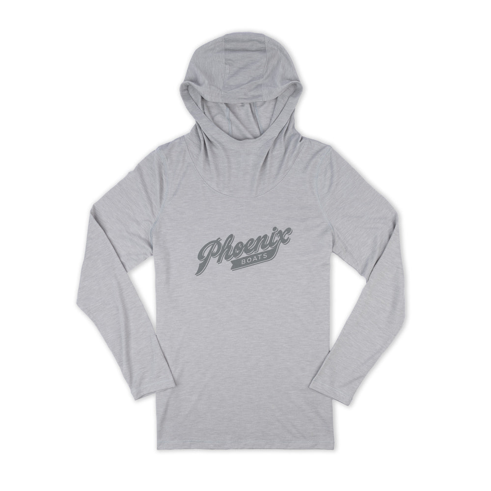Women's Scripted LS Hoodie Tee - Light Grey