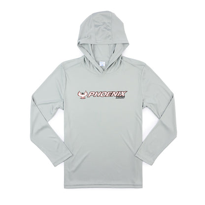Youth LS Performance Hoodie Tee - Silver