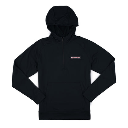1/2 Zip Stretch Hoodie - Black
