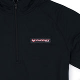 1/2 Zip Stretch Hoodie - Black