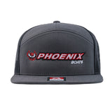 Richardson 7-Panel Flat Bill Cap - Charcoal / Black
