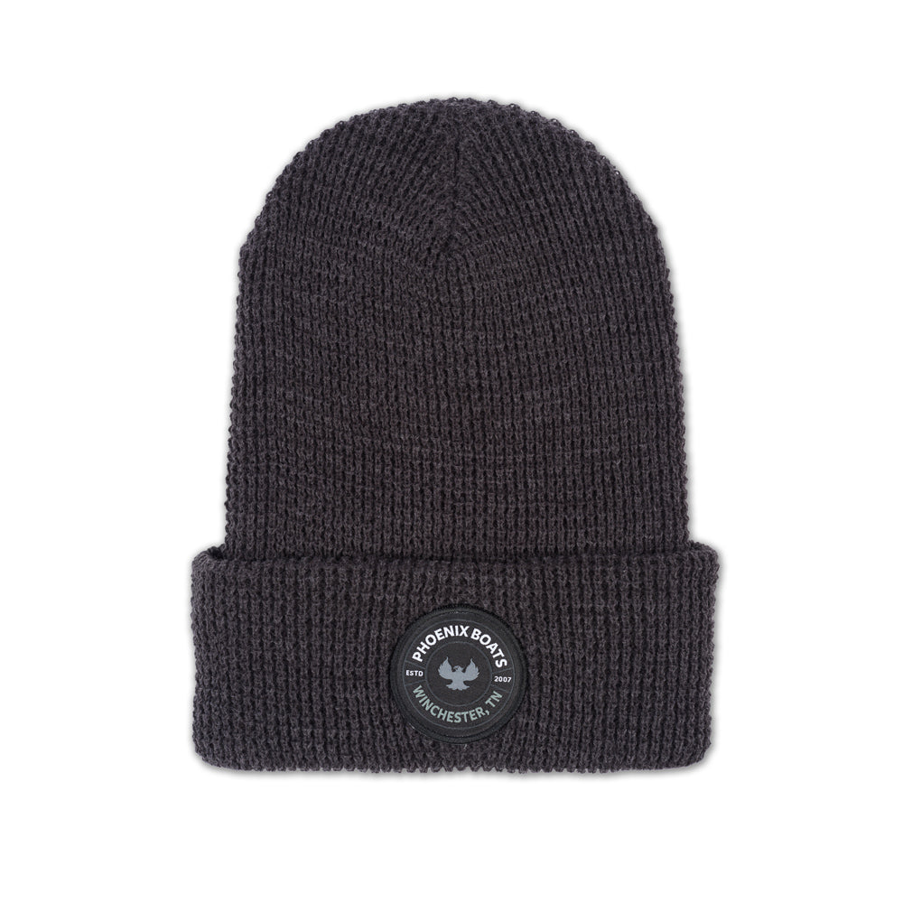 Richardson Waffle Knit Patch Beanie - Heather Charcoal
