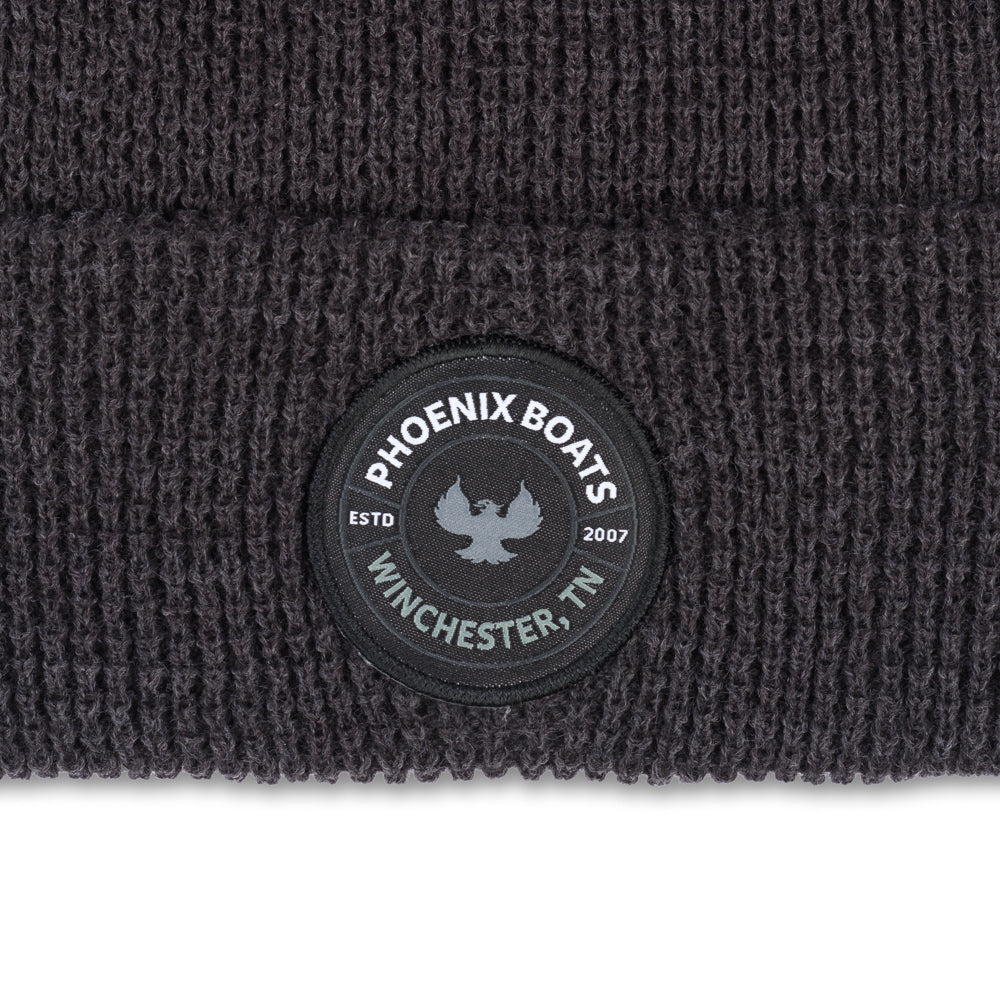Richardson Waffle Knit Patch Beanie - Heather Charcoal