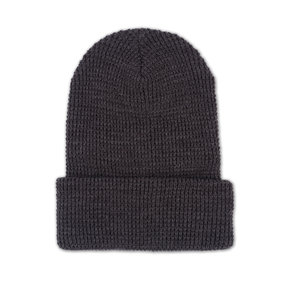 Richardson Waffle Knit Patch Beanie - Heather Charcoal