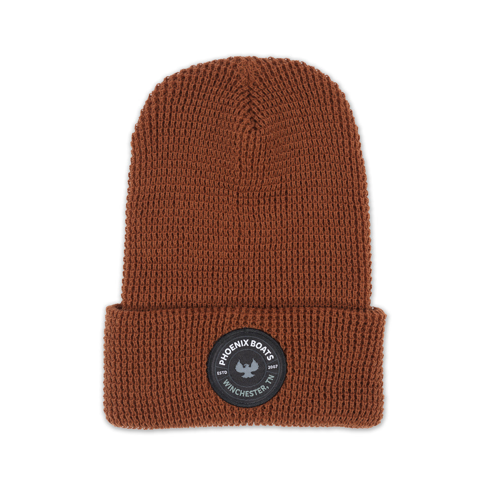 Richardson Waffle Knit Patch Beanie - Cinammon Mocha