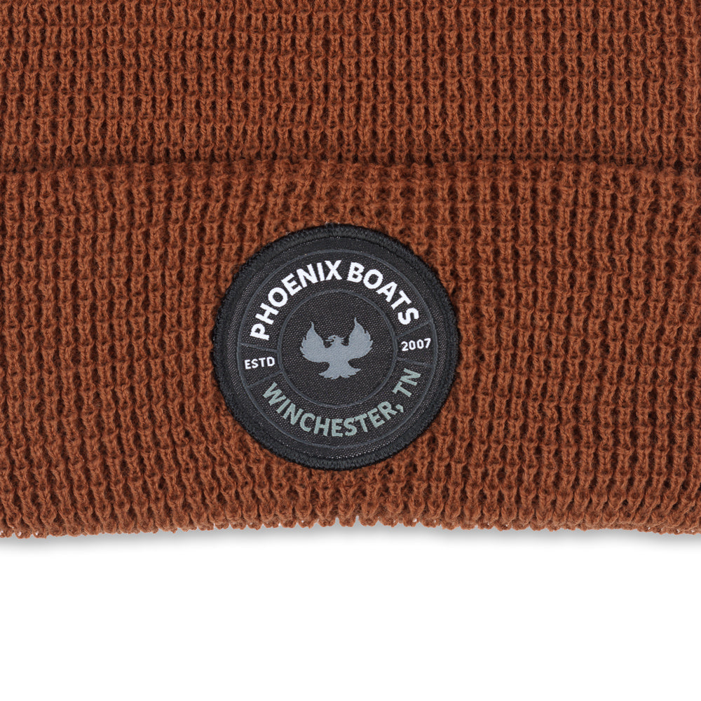 Richardson Waffle Knit Patch Beanie - Cinammon Mocha
