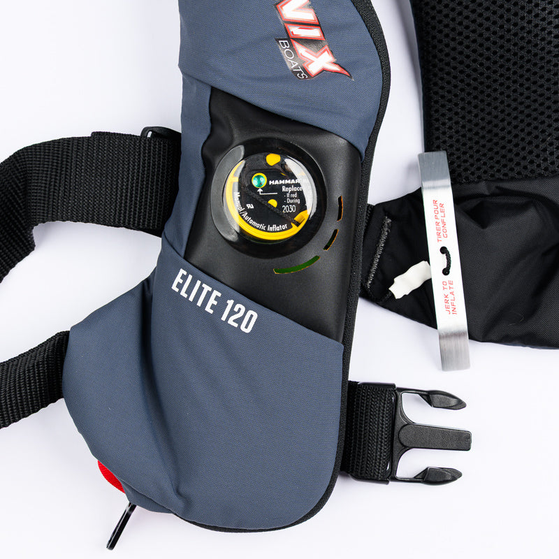 デオキシス 120HP フォトンブースト Mustang Elite 120 Inflatable PFD - Charcoal – Phoenix Boats Gear