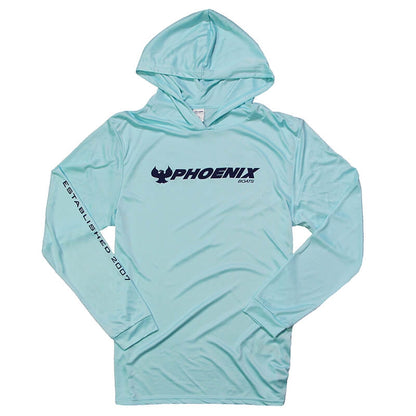 Hooded LS Sun Tee - Aqua Blue