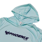 Hooded LS Sun Tee - Aqua Blue