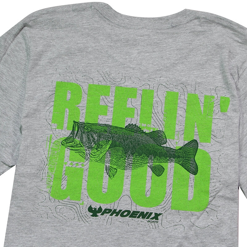 Reelin Good  SS Tee - Athletic Heather Gray - CLEARANCE