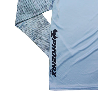 Offshore LS Camo Print Tee - Blue Mist