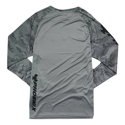 Offshore LS Camo Print Tee - Medium Gray
