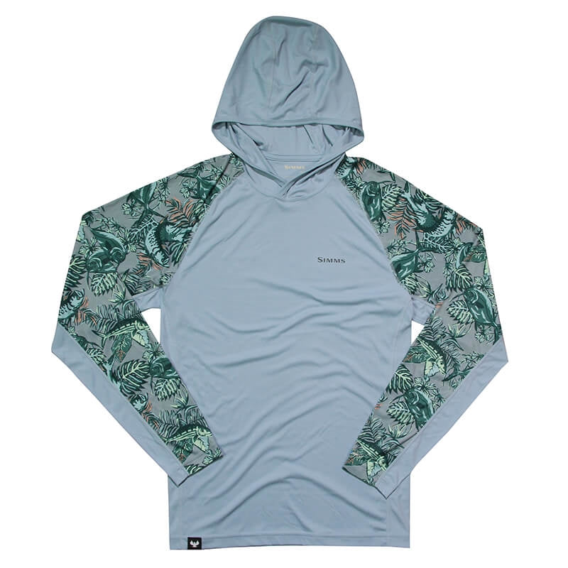 Simms LS Solarflex Hoodie Tee - Steel Blue Camo