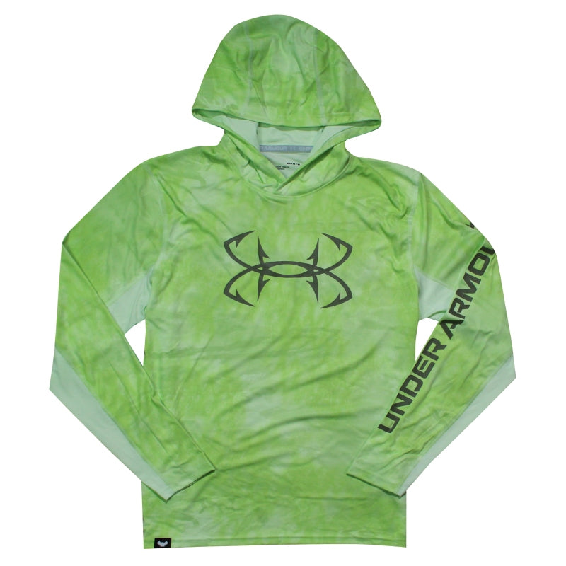 Under Armour LS Camo Hoodie Tee - Lime Foam