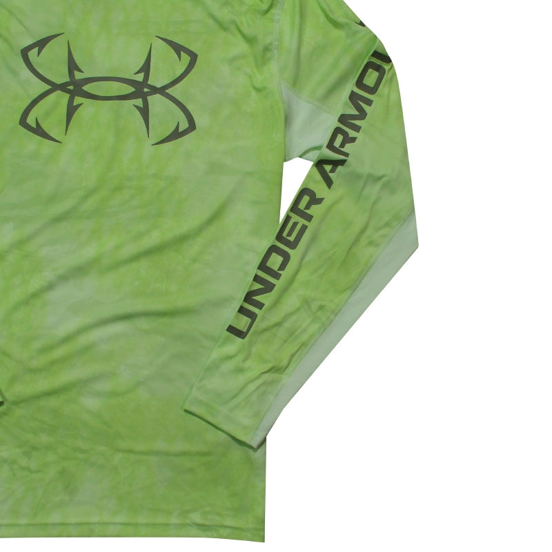 Under Armour LS Camo Hoodie Tee - Lime Foam