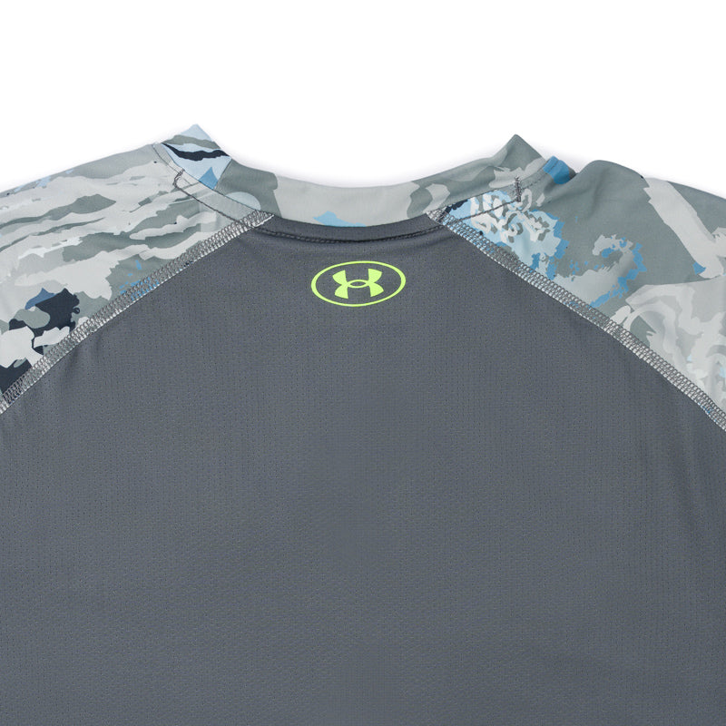 UA Shorebreak Camo LS Tee - Pitch Grey | Lime