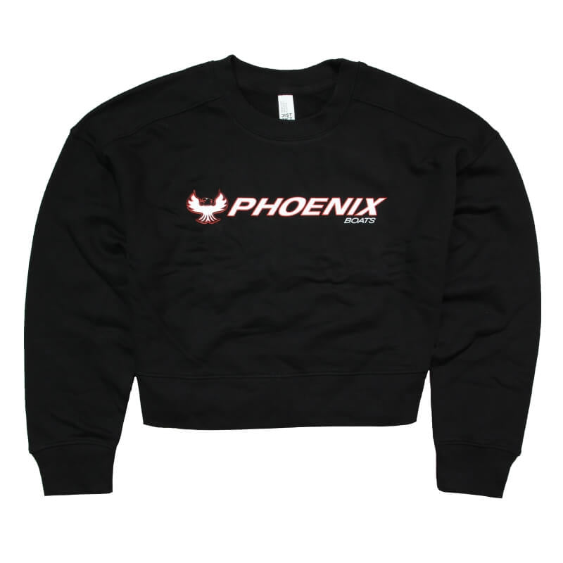 Women's Cropped Crew Sweatshirt - Black - CLEARANCE